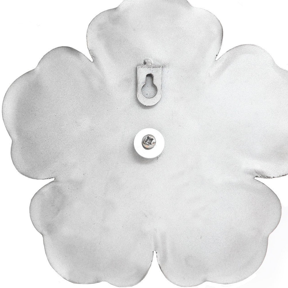 Set of Three 8" x 8" White Metal Flower Wall Decor