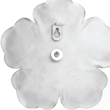 Set of Three 8" x 8" White Metal Flower Wall Decor