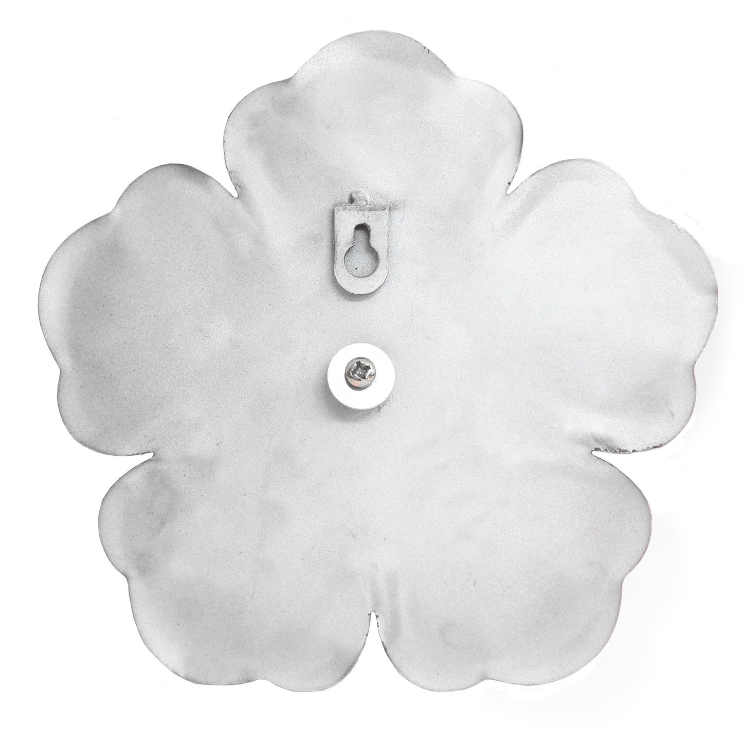 Set of Three 8" x 8" White Metal Flower Wall Decor