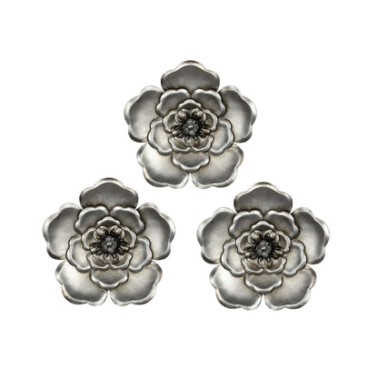 Alluring Silver Metal Wall Flowers