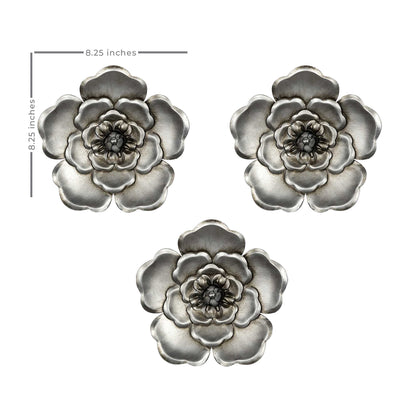 Alluring Silver Metal Wall Flowers