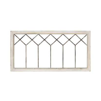 Distressed White Metal And Wood Framed Wall Art
