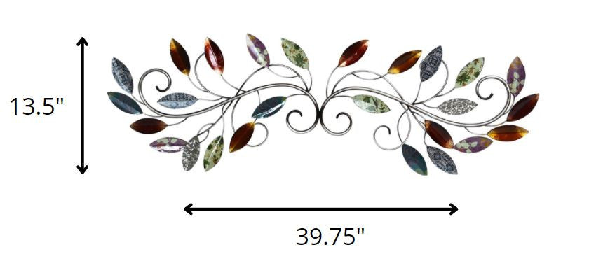 Multi Leaf Metal Scroll Wall Decor