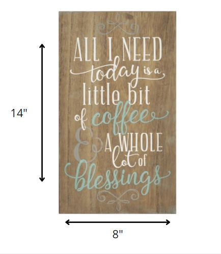Brown Coffee And Blessings Wall Decor