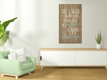Brown Coffee And Blessings Wall Decor