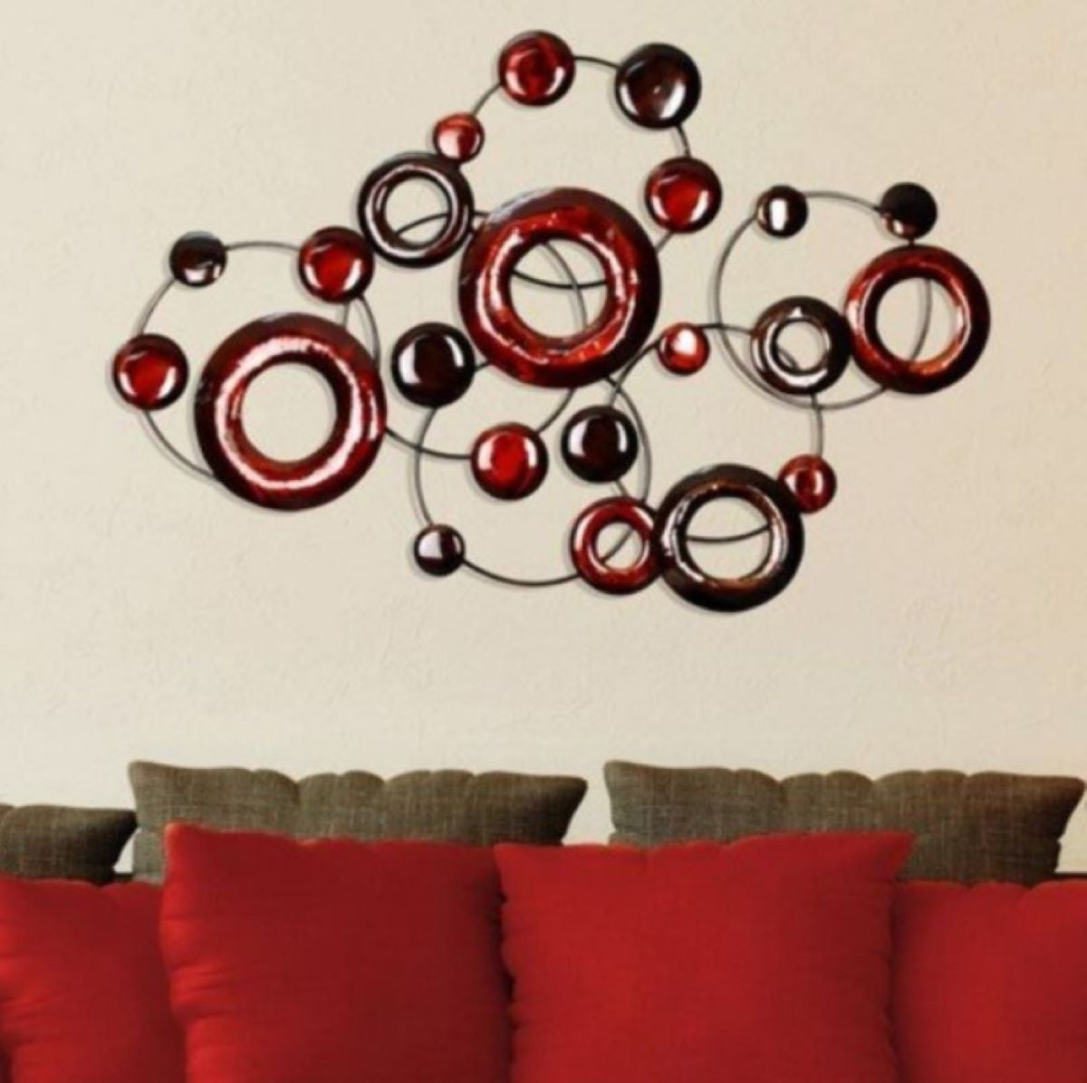 22" X 32" Red Metal Wall Decor