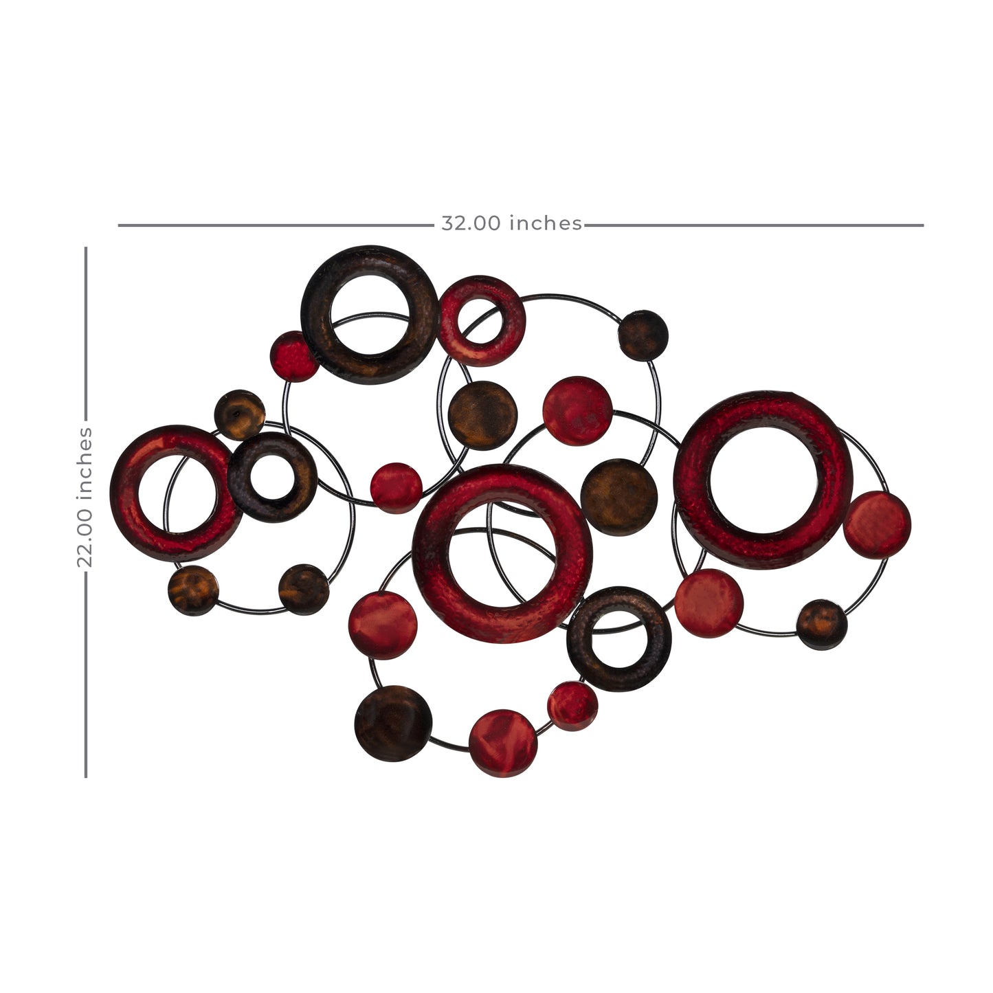 22" X 32" Red Metal Wall Decor