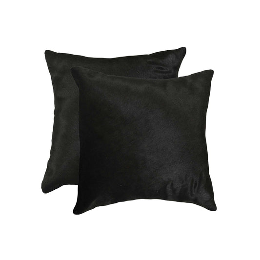 Set Of Two 18" X 18" Cowhide Zippered Pillow