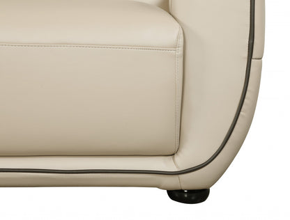 36" Beige Elegant Faux Leather Chair
