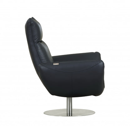 43" White Contemporary Leather Lounge Chair