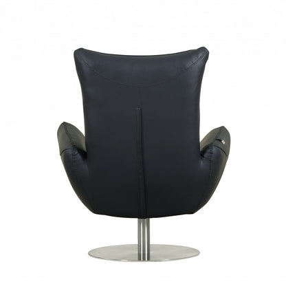 43" White Contemporary Leather Lounge Chair