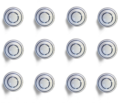 1.5" X 1.5" X 1.5" White And Navy  Knobs 12 Pack
