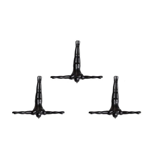 6.5" X 2.5" X 6.5" Wall Diver - Black 3-Pack