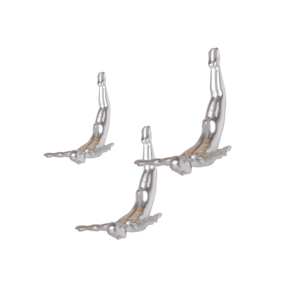 6.5" X 2.5" X 6.5" Wall Diver - Black 3-Pack