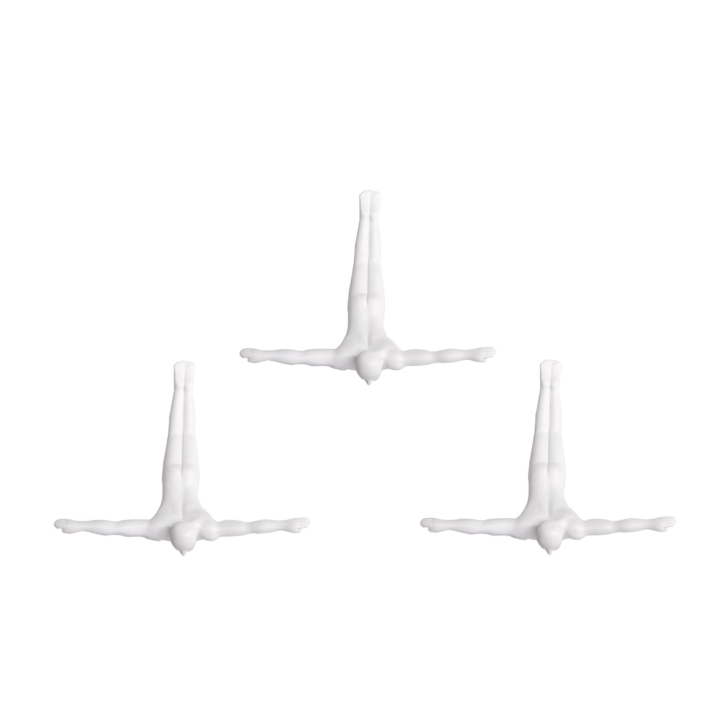 6.5" X 2.5" X 6.5" Wall Diver - Black 3-Pack