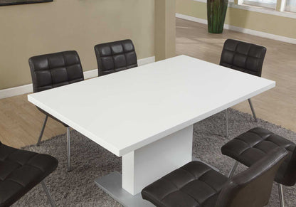59" White And Gray Rectangular Solid Wood And Metal Dining Table