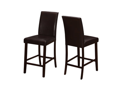 45" X 35.5" X 80" Brown Leather Look Counter Height 2Pcs Dining Chair