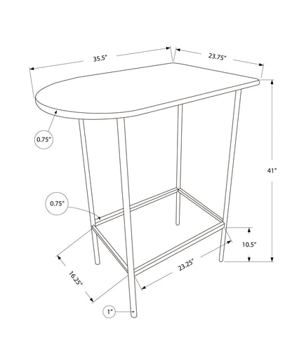 24" White Free Form Manufactured Wood Bar Table