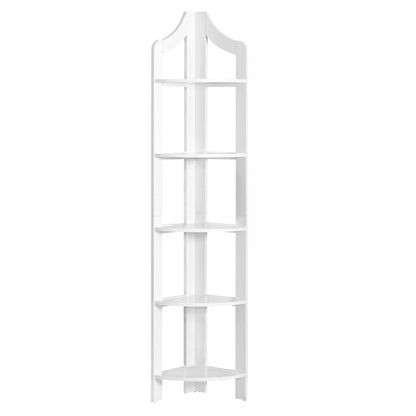 White Corner Accent Shelf  Bookcase