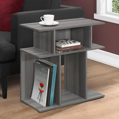 24" Gray End Table With 6