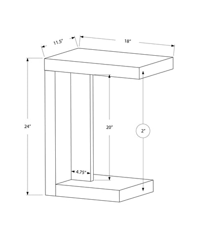 11.5" X 18" X 24" Cappuccino Hollow Core Particle Board  Accent Table