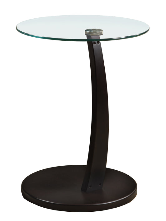 17.75" X 17.75" X 24" Blacksilver Particle Board Tempered Glass Accent Table