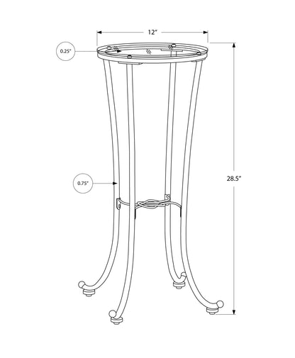 29" Black And Clear Glass Round End Table