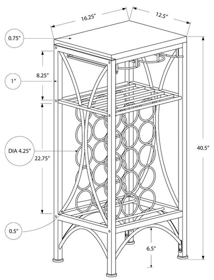 41" Black Stainless Steel Wine Rack