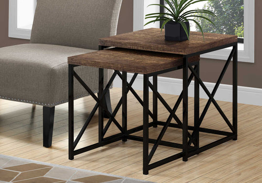 41" Black And Brown Nested Tables