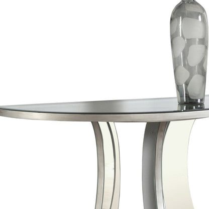 33" Silver Mirrored End Table