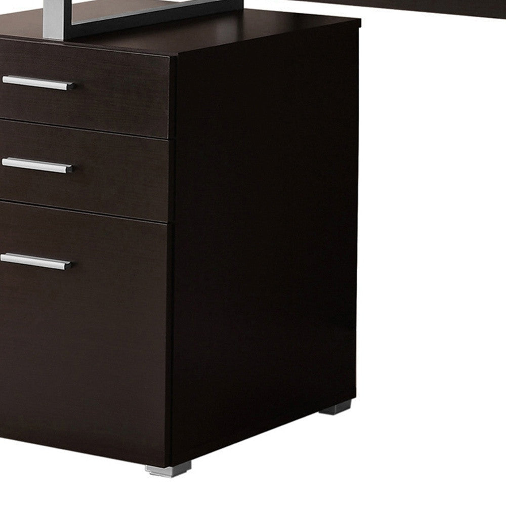 24" Brown Rectangular Computer Desk With Two Drawers