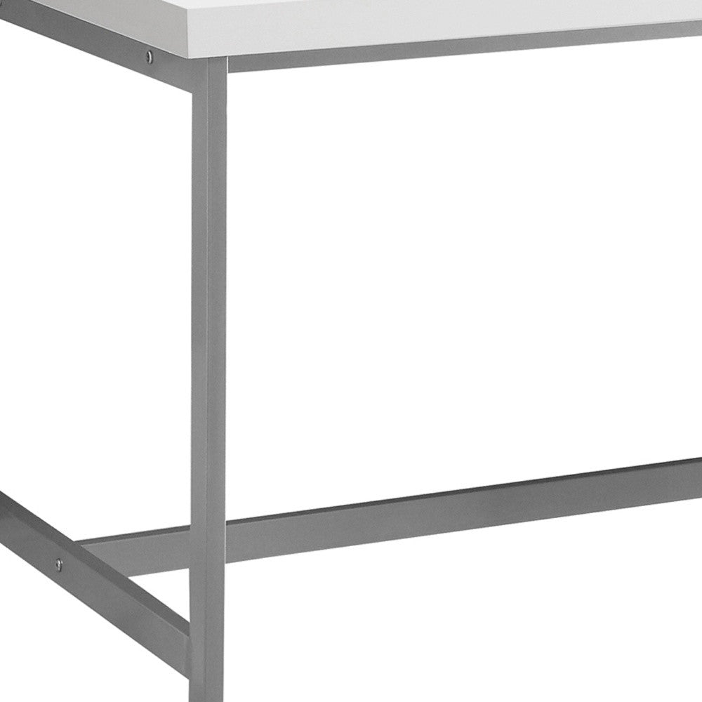 30" White Rectangular Computer Desk With Three Drawers