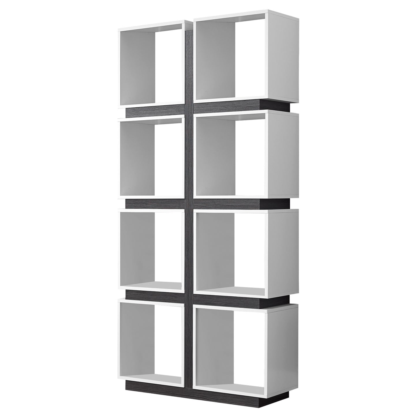 71" Dark Brown Eight Tier Cube Bookcase