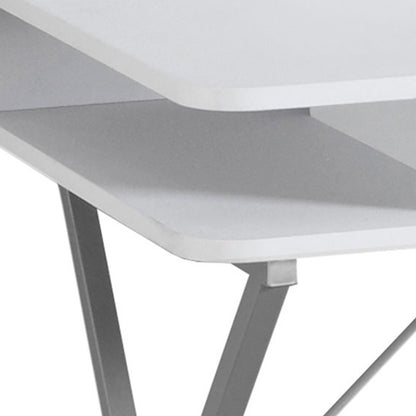 20" White Rectangular Computer Desk