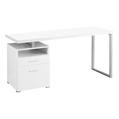 30" Particle Board And Grey Metal Computer Desk