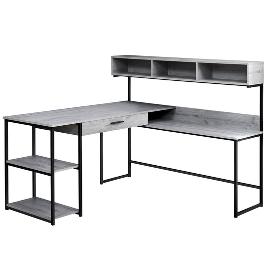 59" Grey L-Shape Computer Desk