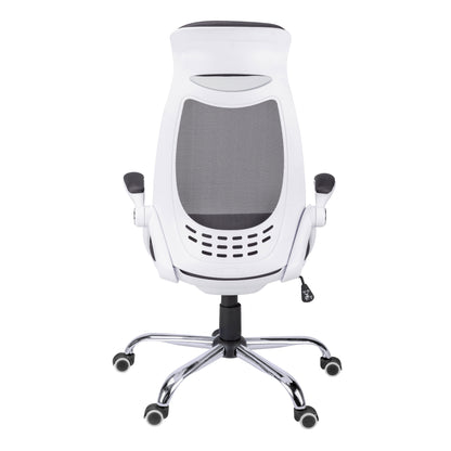 Black Polyester Seat Swivel Adjustable Executive Chair Mesh Back Plastic Frame