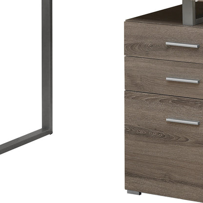 24" Brown Rectangular Computer Desk With Two Drawers