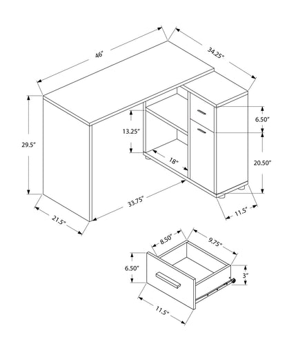 29.5" Particle Board And Laminate Computer Desk With A Storage Cabinet