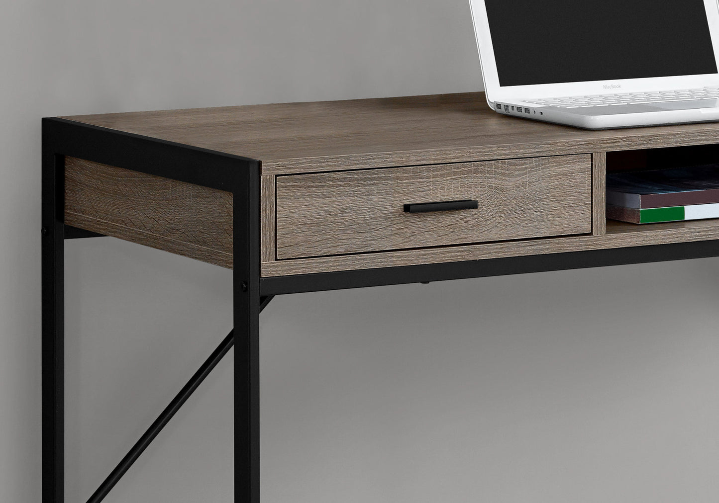 22" White Rectangular Computer Desk With Two Drawers