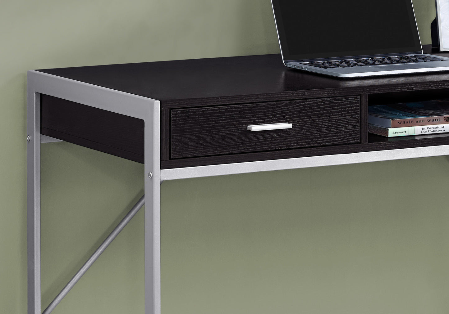 22" White Rectangular Computer Desk With Two Drawers