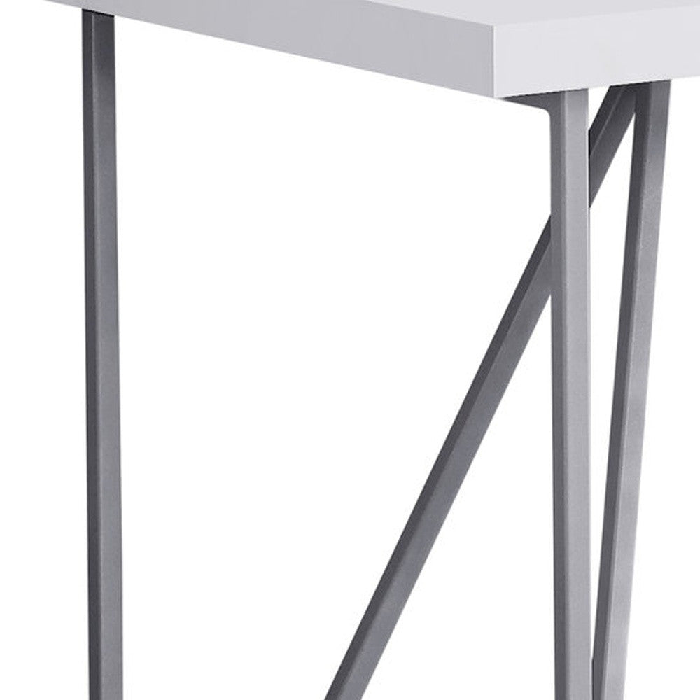 22" White Rectangular Computer Desk