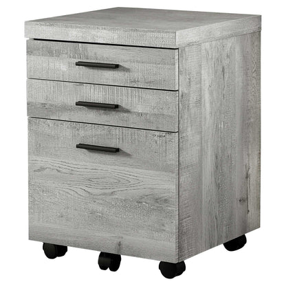 25.25" Grey Particle Board And Mdf Filing Cabinet With 3 Drawers