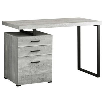 24" Brown Rectangular Computer Desk With Three Drawers