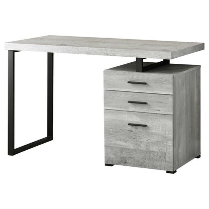 24" Brown Rectangular Computer Desk With Three Drawers