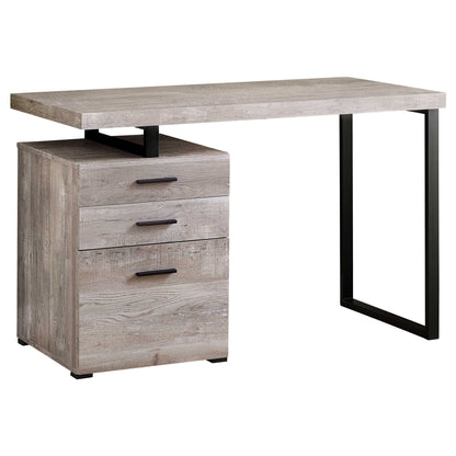 24" Brown Rectangular Computer Desk With Three Drawers