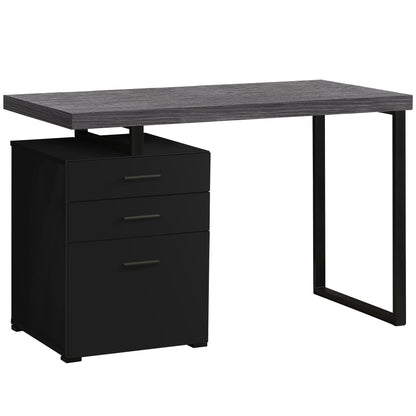24" Brown Rectangular Computer Desk With Two Drawers