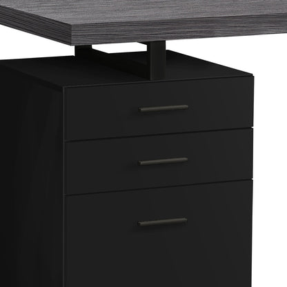 24" Brown Rectangular Computer Desk With Two Drawers