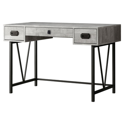 24" Brown Rectangular Computer Desk With Three Drawers