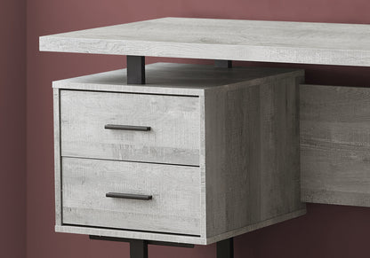 60" Modern Rustic 3 Drawer Computer Desk